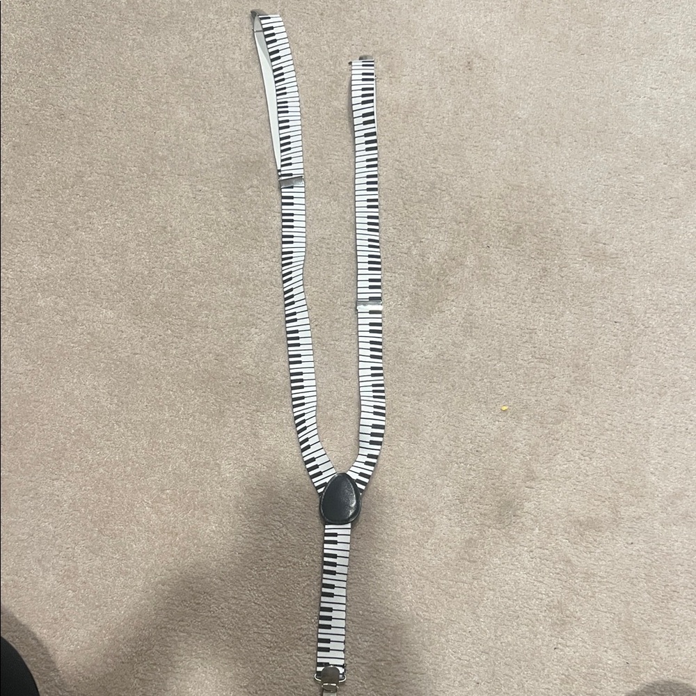 Black and White Piano Key Suspenders